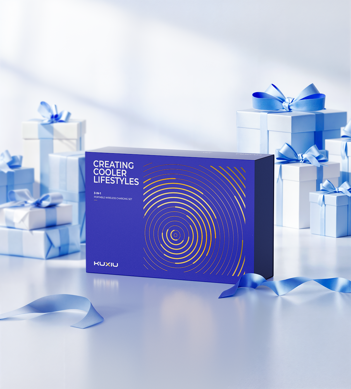 KUXIU K1 Ultra Series 3-in-1 Portable Wireless Charging Gift Set - Black