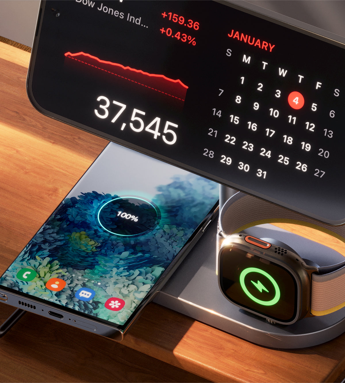 KUXIU X23 Pro 3-in-1 MagSafe Dual-Core Fast Charging Stand – Gray